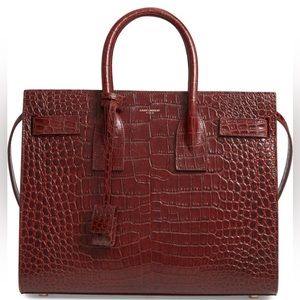 Saint Laurent Sac de Jour Croc embossed leather tote